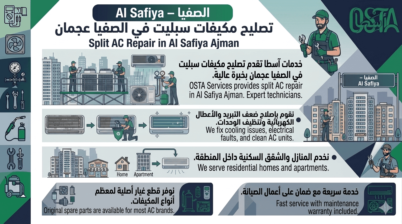 تصليح مكيفات سبليت في الصفيا عجمان 