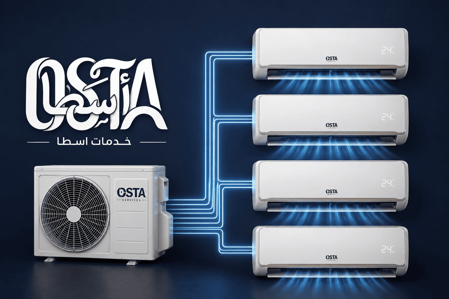 osta services | VRF / VRV Air Conditioning System ​نظام تكييف VRF / VRV